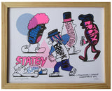 5 Pedestrians Coalesce Momentarily - 11 x 14 inches