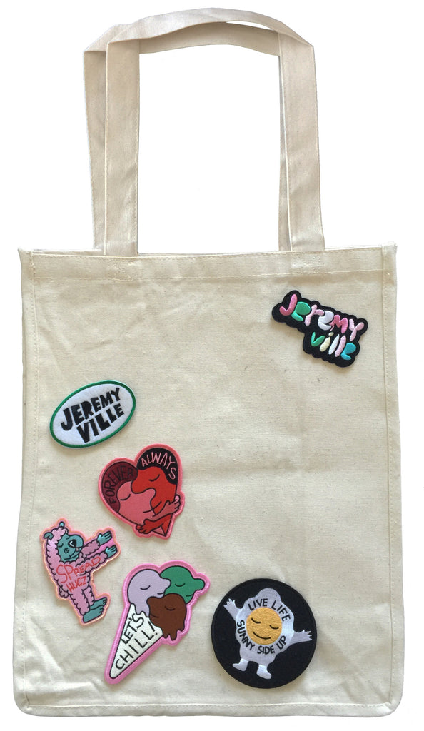 Jeremyville Corner Store — Tote With Patches - Style 3